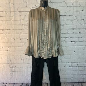 Banana Republic Brass Button Women Shirt Sz XS